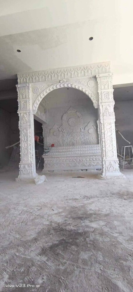 Sand Stone Singhasan - Material: Marble