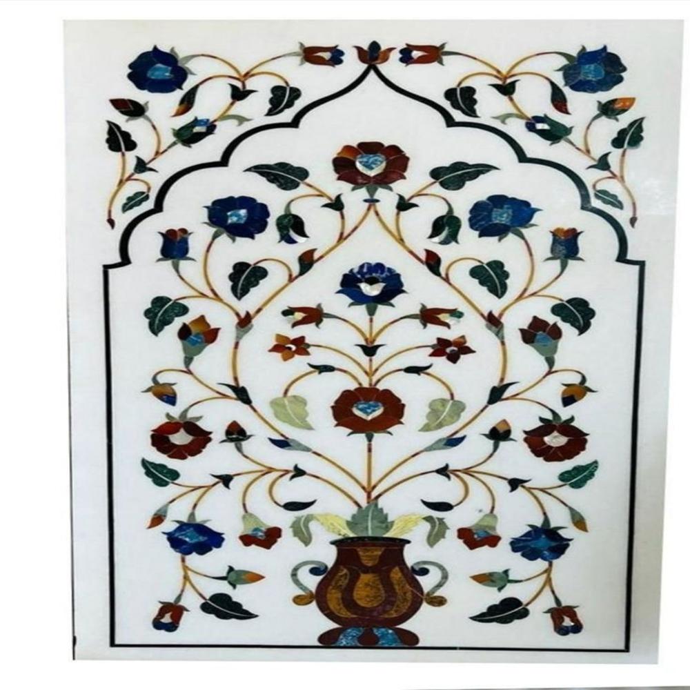 Makrana white marble inlay Wall panel 