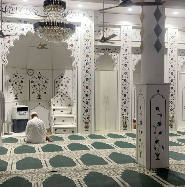 Marble Masjid inlay wall panel 