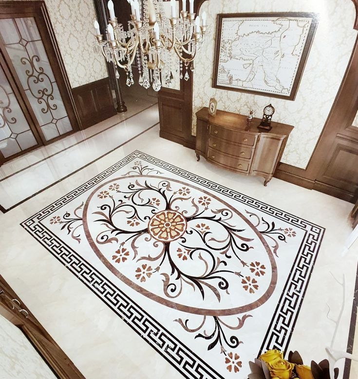 white marble Outlay flooring 