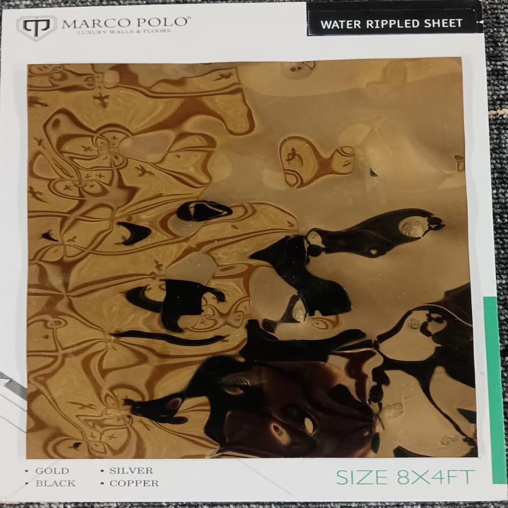 Water Ripple SS Sheet 202 grade Interior purpose wall art 0.6mm thickness 