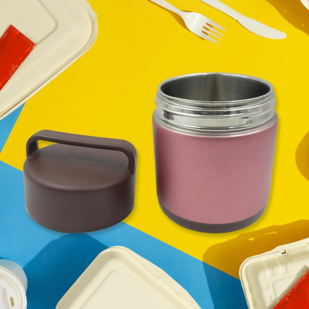 Vacuum Insulated Lunch Box 304 Stainless Steel Used For Lunch Storage Double-Layer Travel Hiking Picnic Food Jar With Folding Spoon And Handle Bpa Free Thermos Lunch Box For Kids Adults (1600 Ml) - Color: Mix