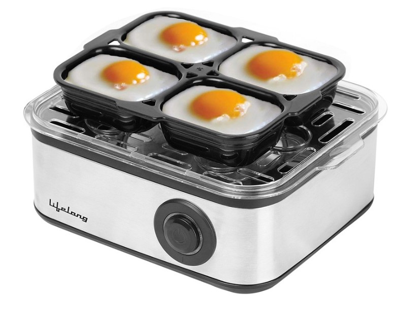 Lifelong Silver-Toned Stainless Steel 8 Eggs 2 In1 Egg Boiler & Poacher 500W LLEB02