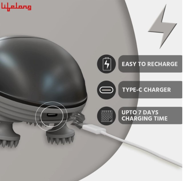 LLM603 Lifelong Rechargeable Scalp Massager (Black)