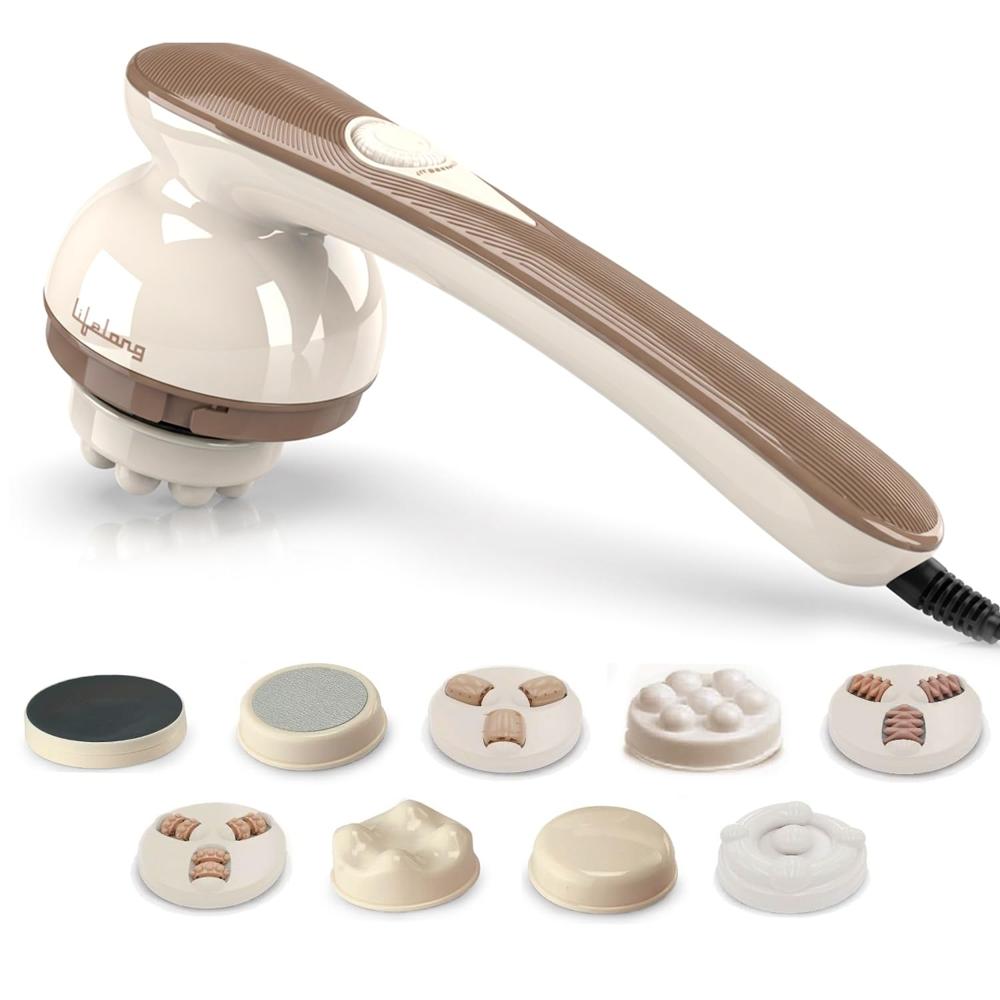 Lifelong LLM180 Electric Handheld Full Body Pain Relief Massager (Brown)