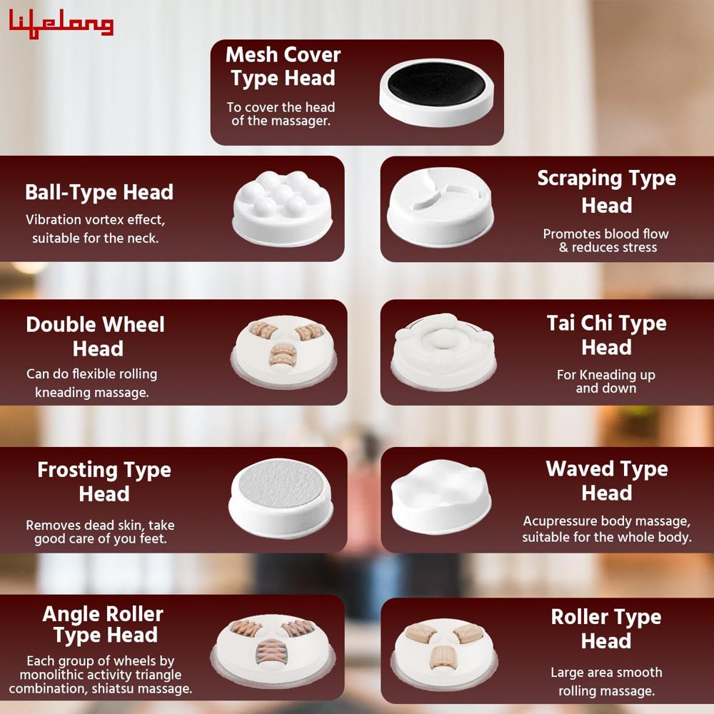 Lifelong LLM180 Electric Handheld Full Body Pain Relief Massager (Brown)