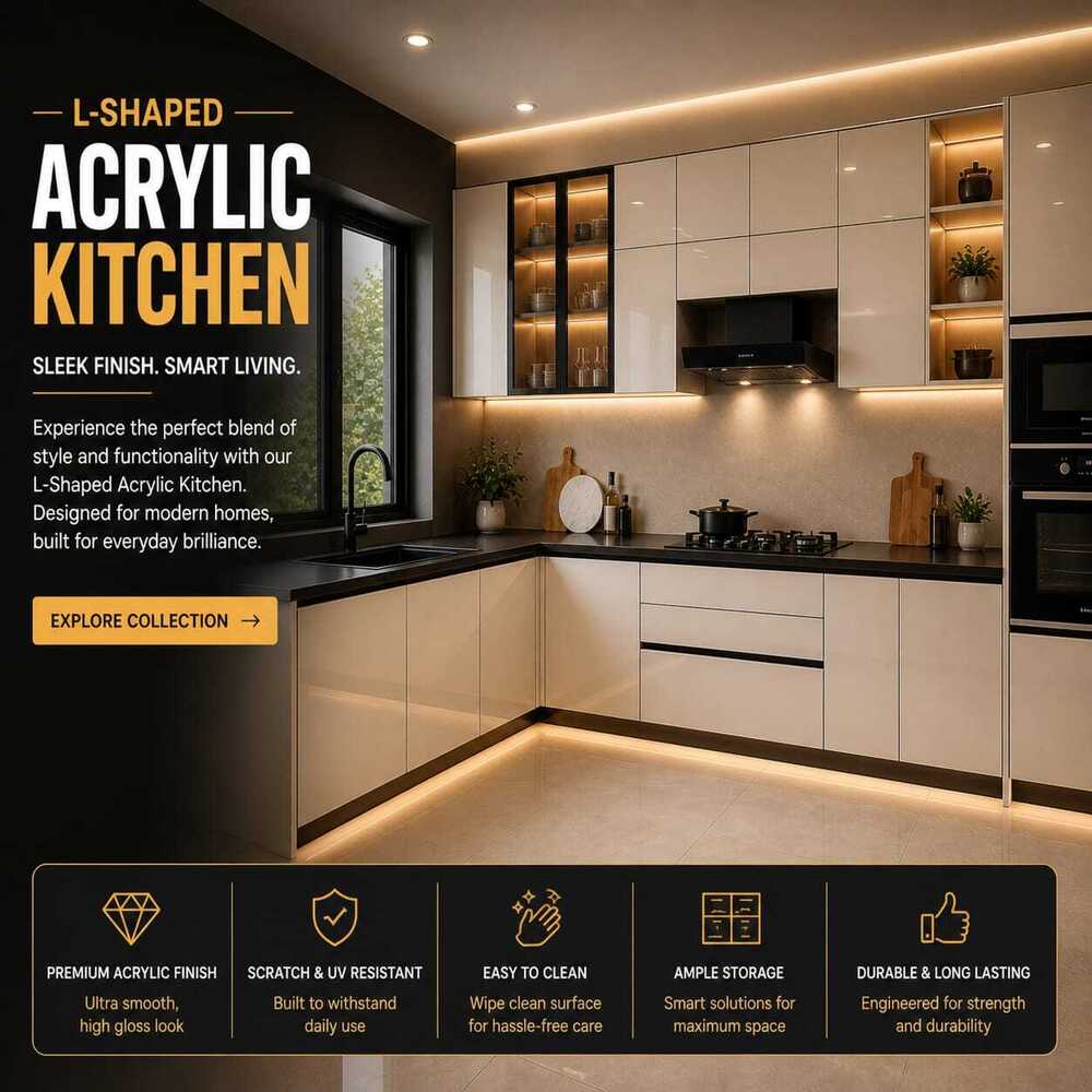 ACRYLIC FINISH MODULAR KITCHEN