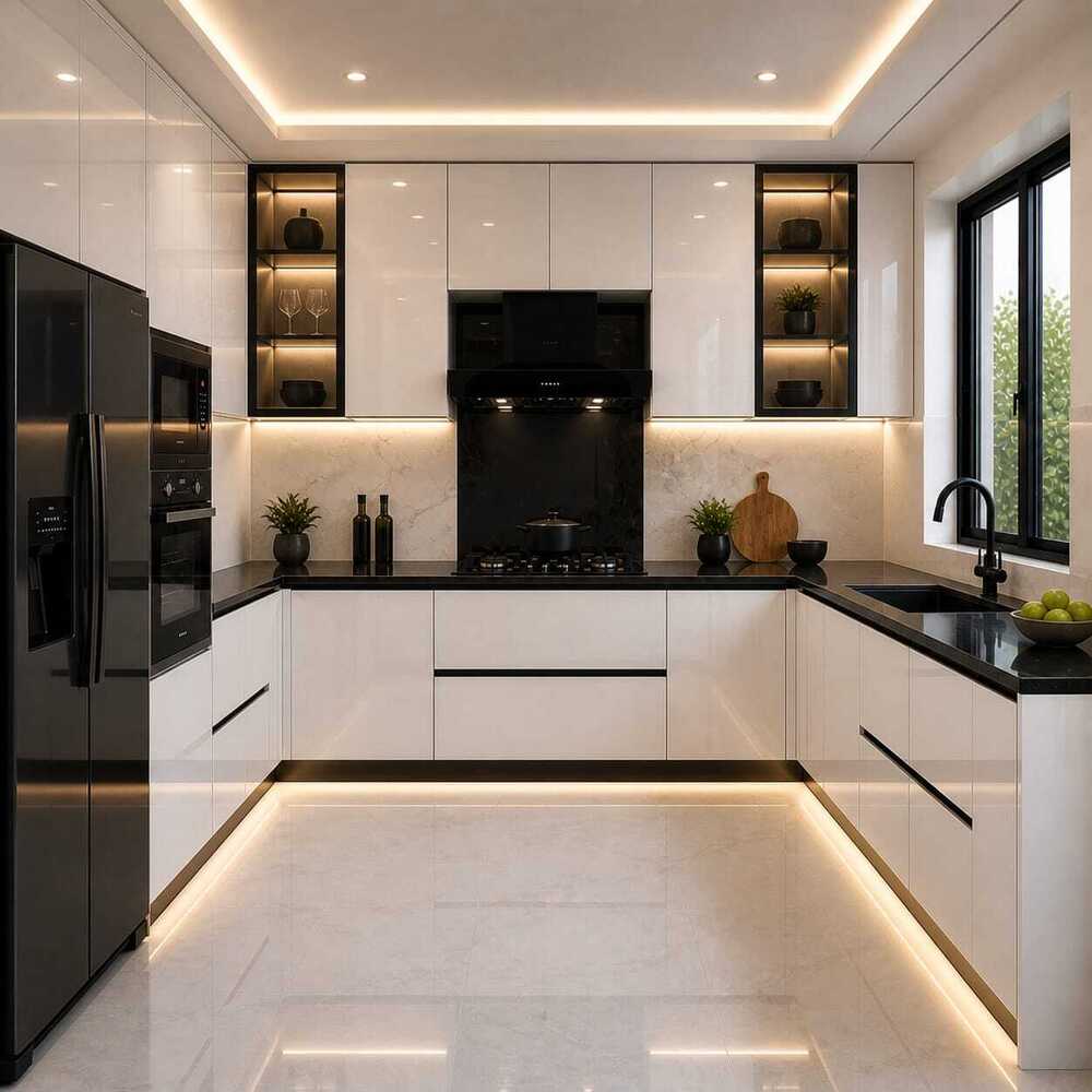 Acrylic Finish Modular Kitchen