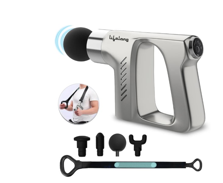 Lifelong Multipurpose Gun Massager in White Colour