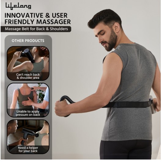 Lifelong Multipurpose Gun Massager in White Colour