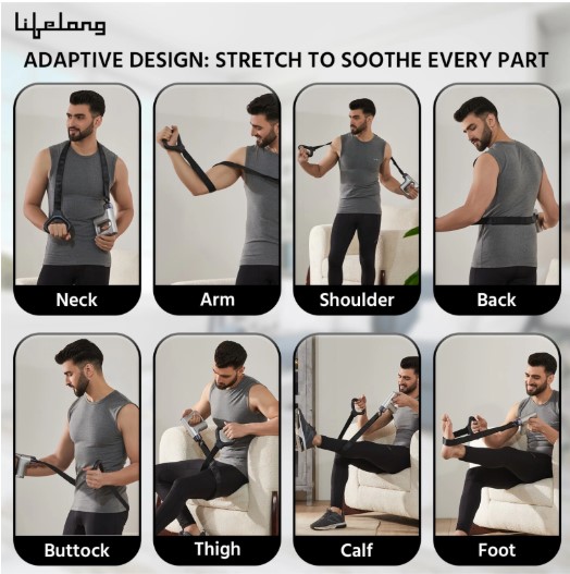 Lifelong Multipurpose Gun Massager in White Colour