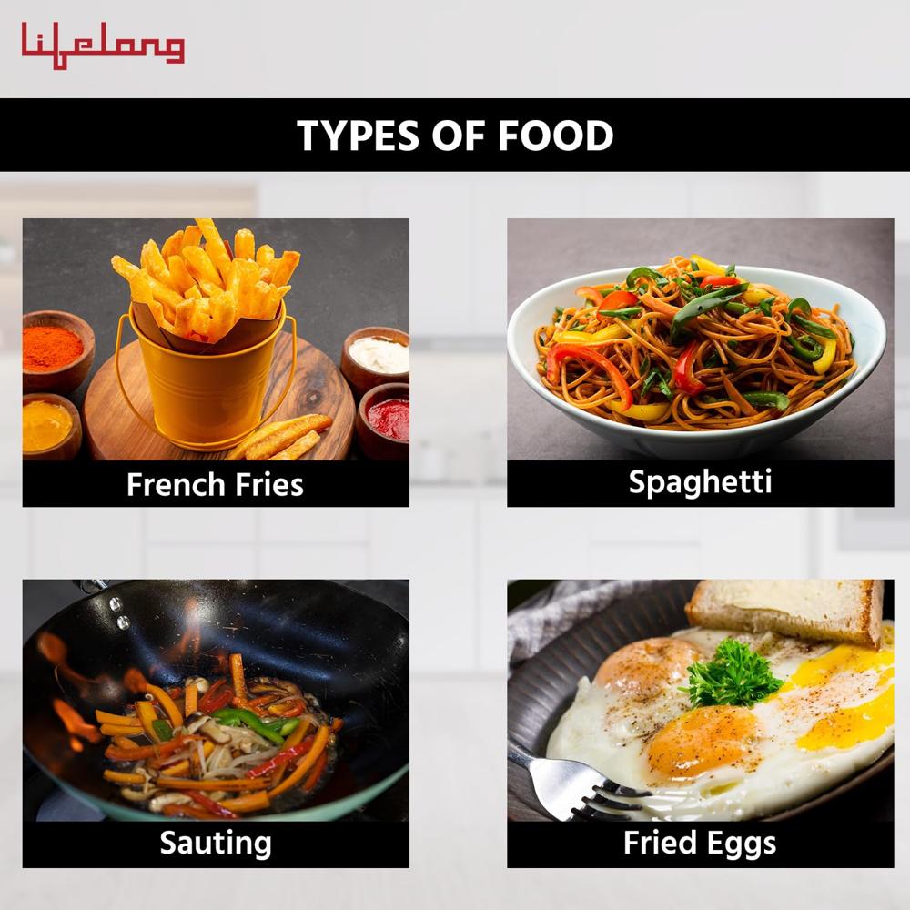 Lifelong 2000 Watt Radiant Induction Cooktop For Home With 7 Preset Indian Menu Option And Auto- LLIC30