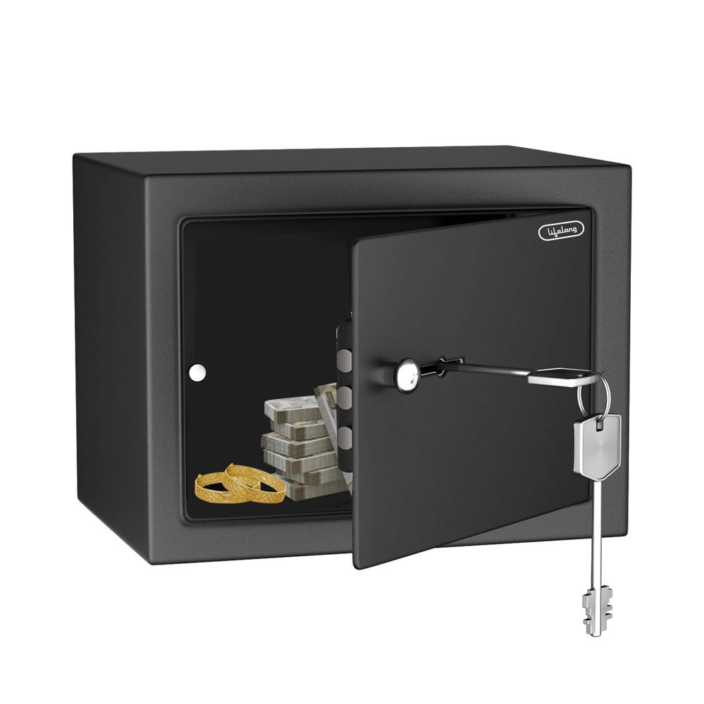 Lifelong 8.6l Home Safe Locker With Key | Security Box For Home & Office | Strong Metal Safe - 5 Mm Thick Door | Personal Locker For Cash, Jewellry & Documents Llhsm01 - Capacity: 8.6 Ltr