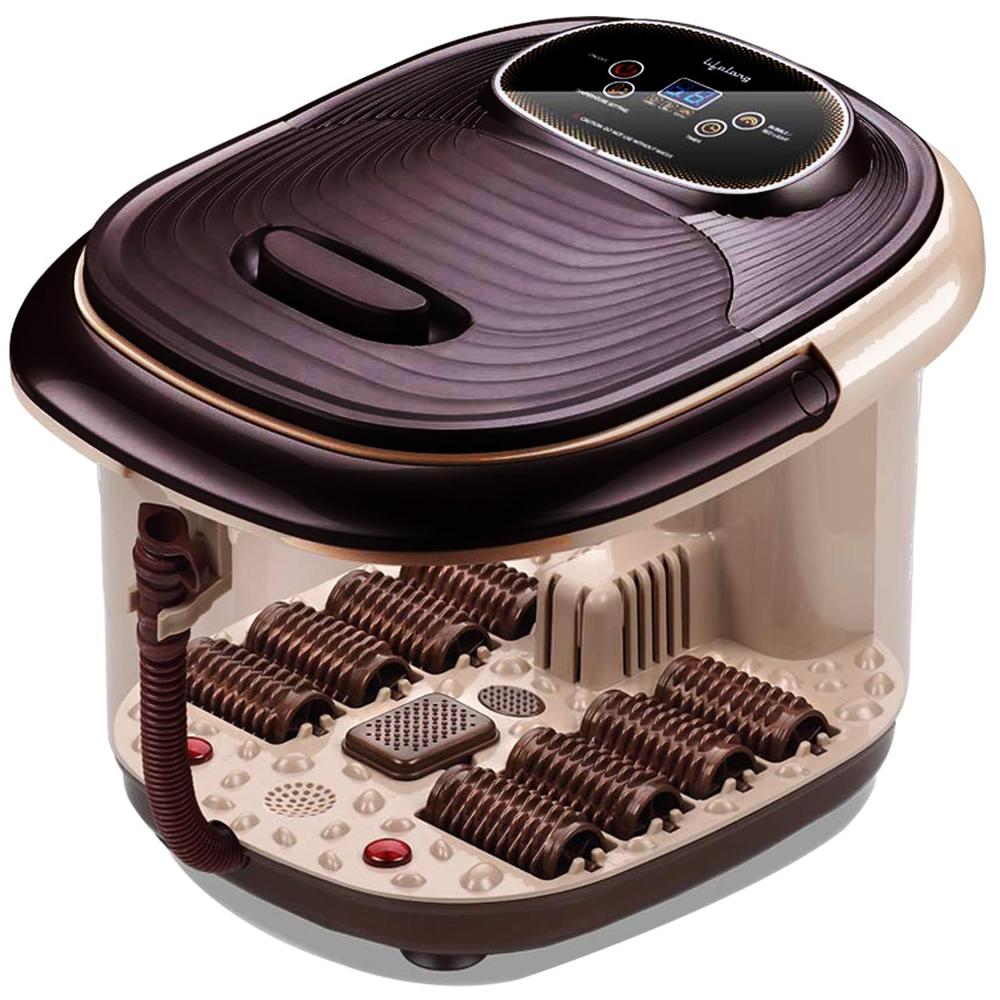 Lifelong LLM306 500W Electric Spa Foot Massager Machine With 8 Manual Rollers, Digital Panel, Bubble Bath & Water LLM306