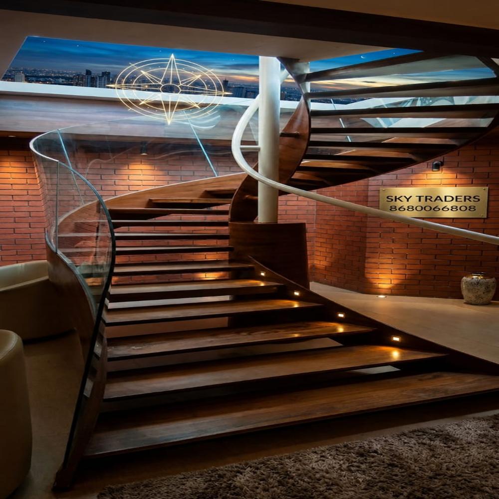 Double Beam Helical Staircase