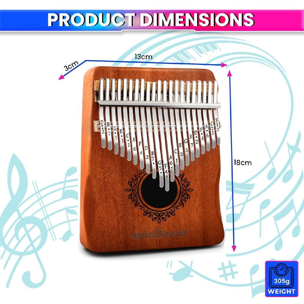Kalimba Thumb Piano 21 Keys Wooden Music Box