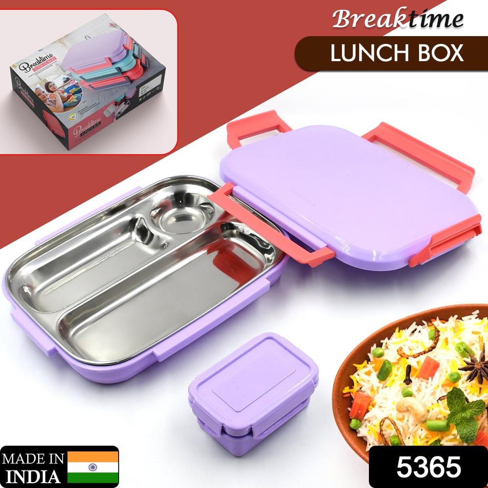 Lunch Box Plastic With Steel Plate, Small Lunch Box - Color: Mix