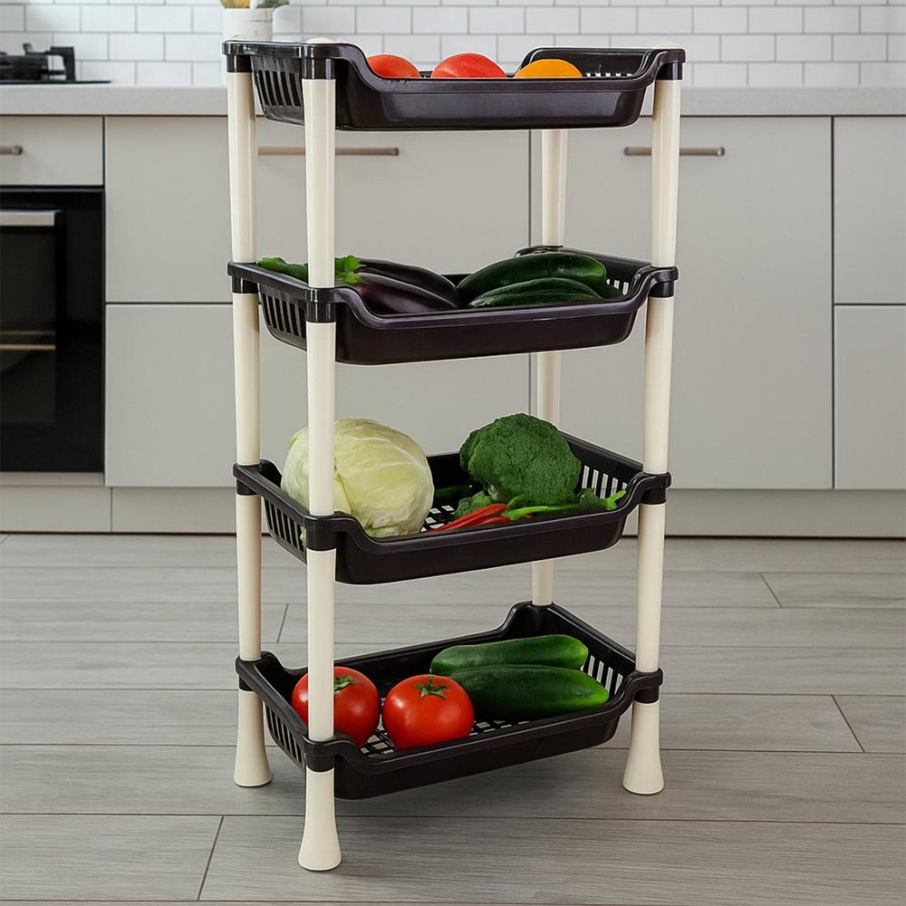 Apex 4-Layer Small Multipurpose Plastic Storage Rack - Color: Mix