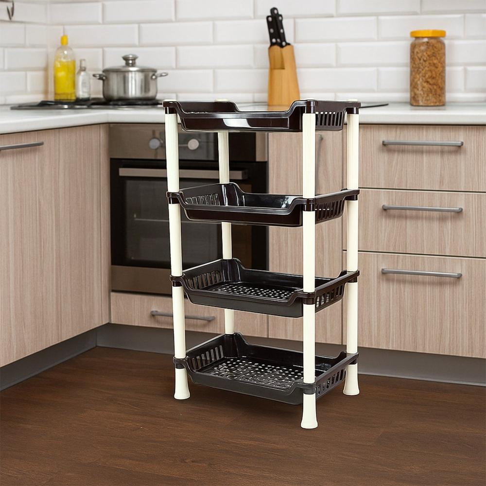 Apex 4-layer Small Multipurpose Plastic Storage Rack - Color: Mix