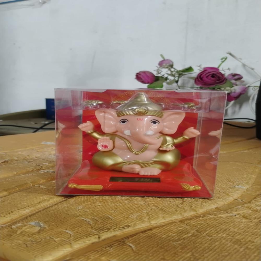 Solar-Powered Dancing Ganesha Idol  Decorative Lord Ganpati Showpiece with Movement