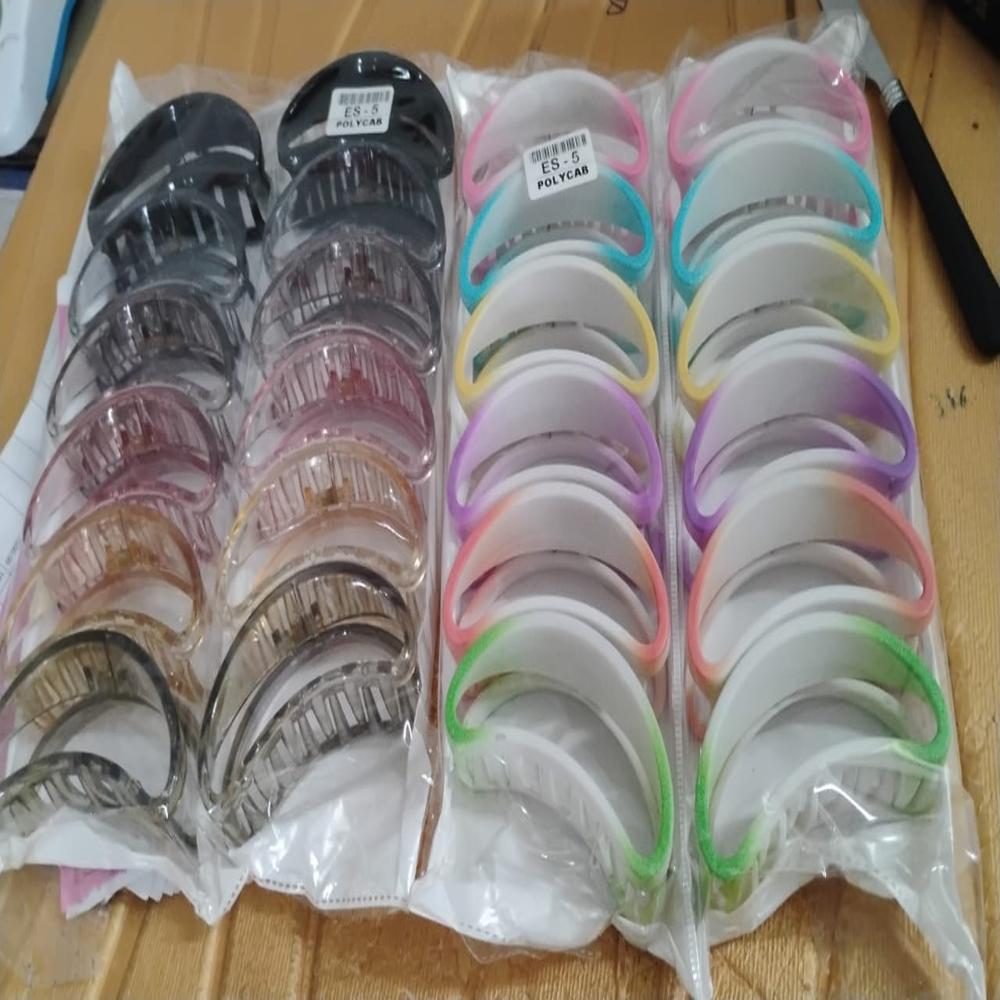 Plastic Hair Clamp Grip, Simple Matte Hair Barrette Clamp (12 Pc) - Color: Mix