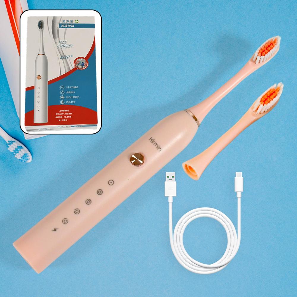 Electric Toothbrush For Adults & Teens Deep Cleaning With Extra Brush Heads - Color: Mix