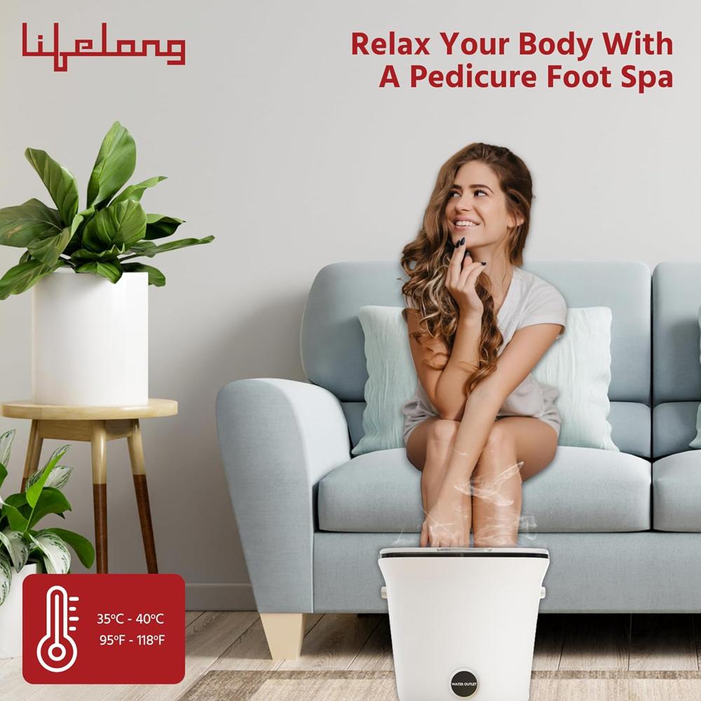 Lifelong Automatic Foot Spa Massager for Pain Relief & Relaxation | Corded Massager with 6 Shiatsu Massage LLM477