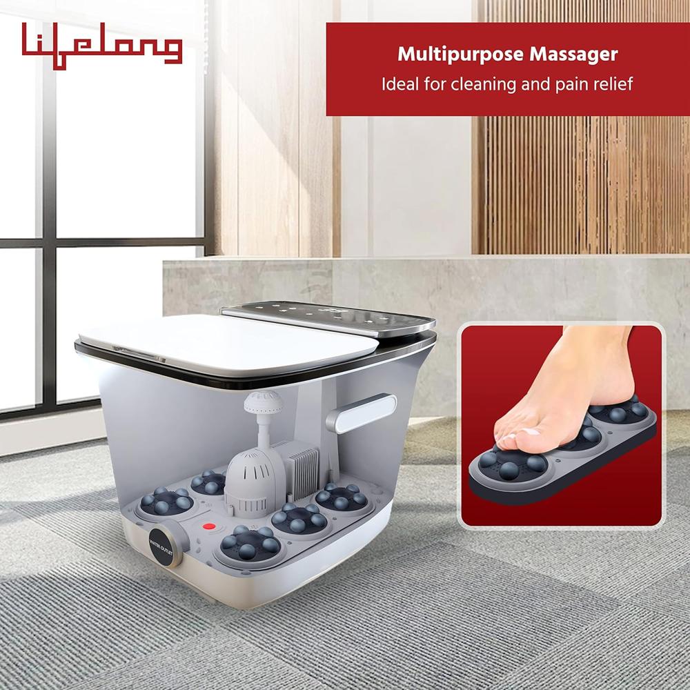 Lifelong Automatic Foot Spa Massager for Pain Relief & Relaxation | Corded Massager with 6 Shiatsu Massage LLM477