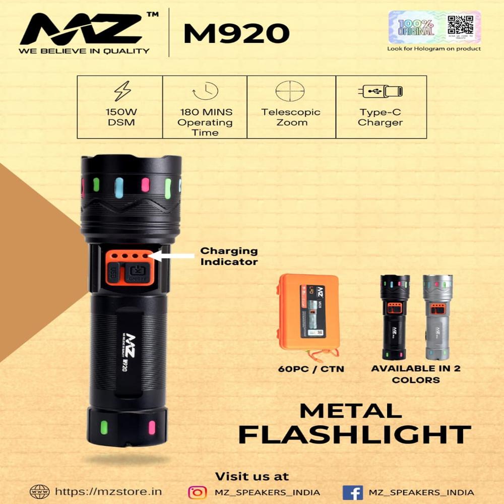 Mz M920 Metal Flashlight