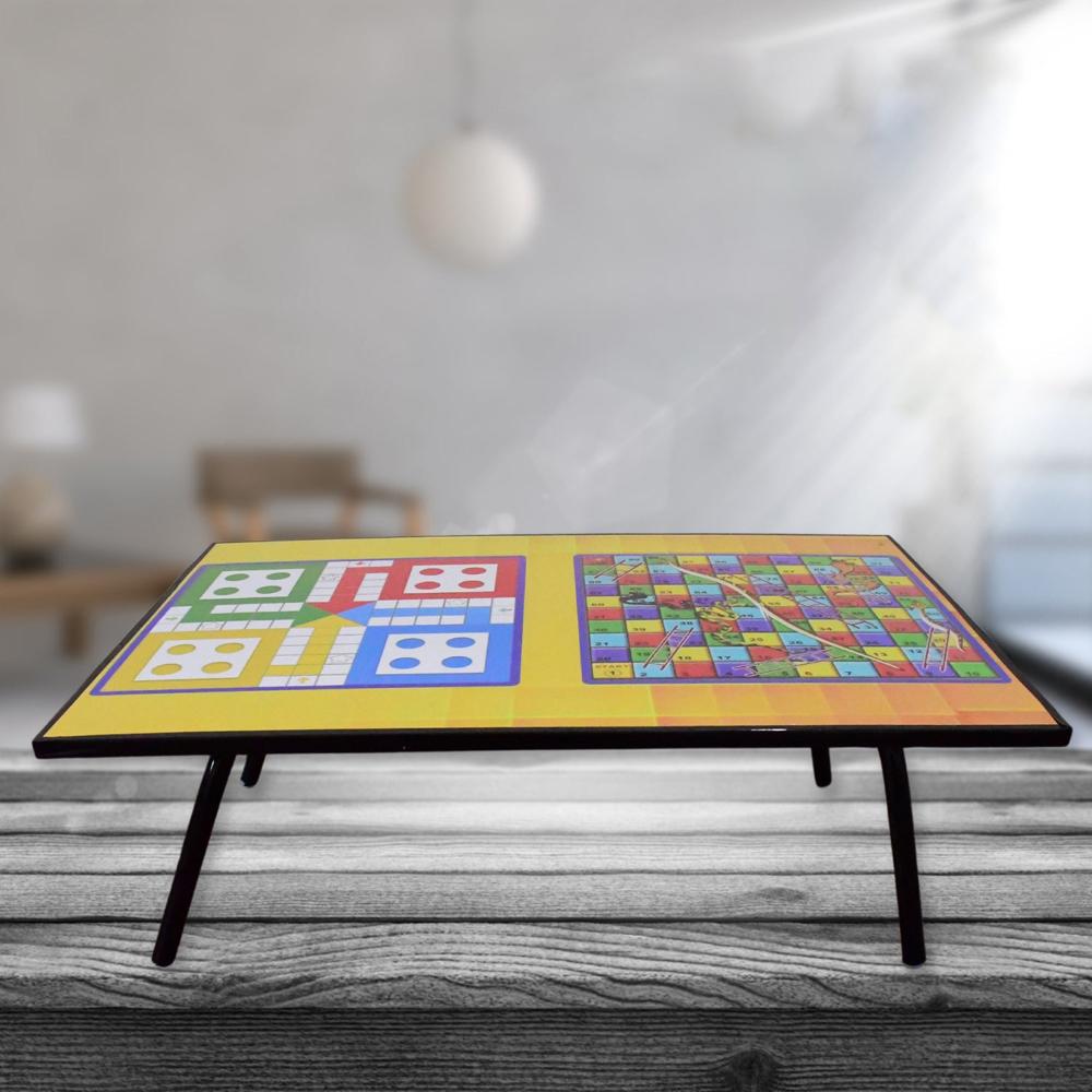 Foldable Mix Design Games Table Board || Bed Study Table (48  28 Cm / 1 Pc)