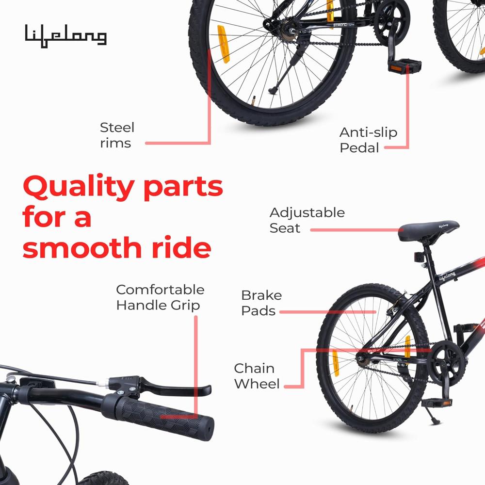 Lifelong Strong 24T Kids Bicycle | Single Speed Cycle for Boys 