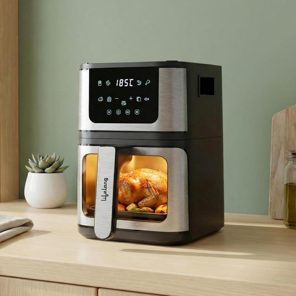 Lifelong BRIK 2-in-1 Air Fryer & Barbeque | 1350W Power, 8 Presets | 4.2L Basket with Glass Window 