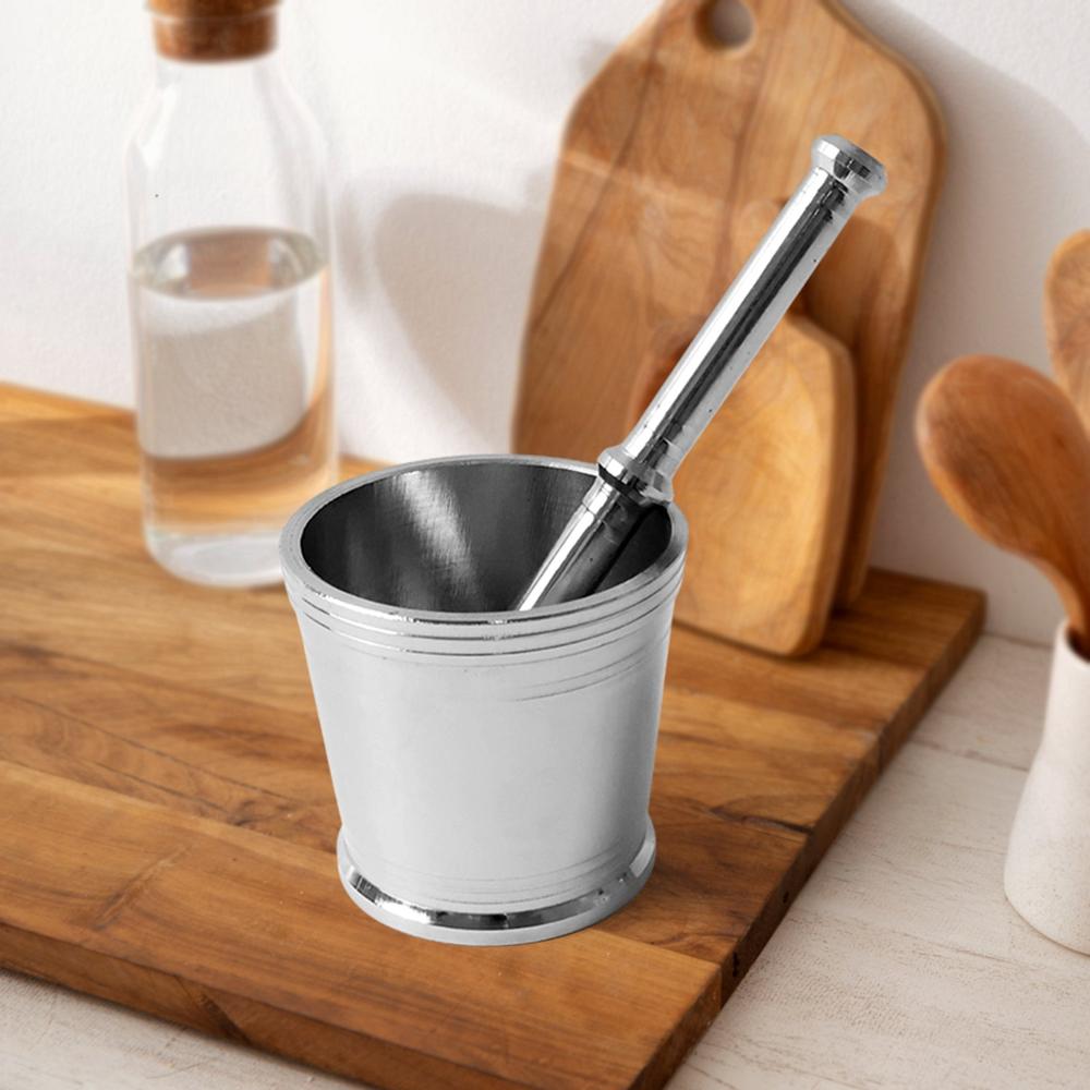 Heavy Duty Stainless Steel Mor-tar Pestle Set for Kitchen, Khalbatta Set (2 Pc Set)