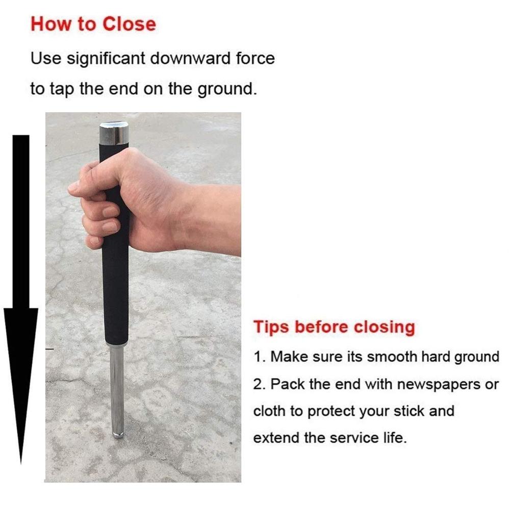 Multi-function Collapsible Self Defense Stick Extended - Color: Mix