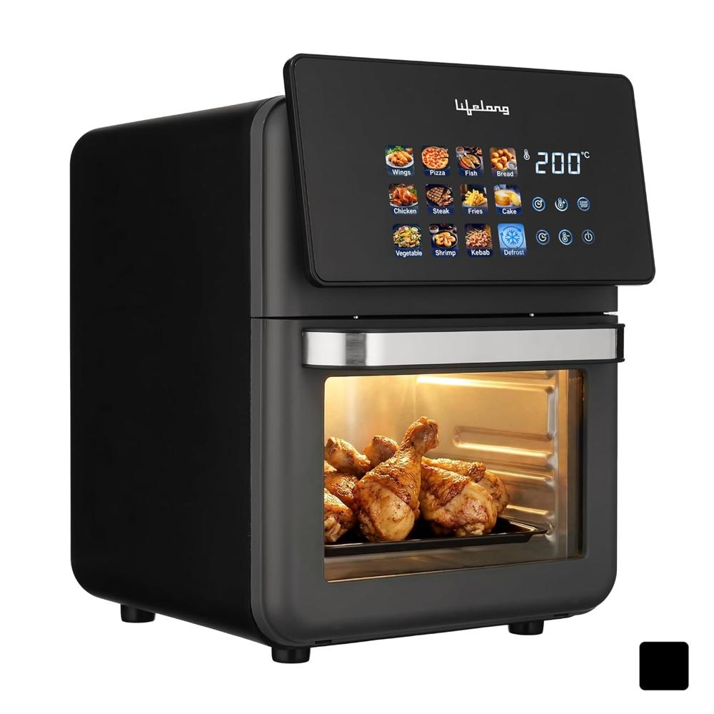 Lifelong Air Fryer Oven 10L | 12 Preset Modes | 1350W Power | Healthy Low Oil Cooking, Rapid Air