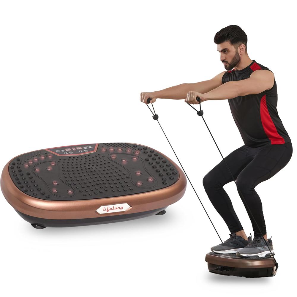 Lifelong Crazyfit Vibration Plate Massager Machine For Full Body, Muscle Toning, Pain Relief, Llm234 - Color: Brown