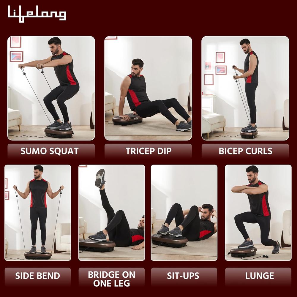 Lifelong Crazyfit Vibration Plate Massager Machine for Full Body, Muscle Toning, Pain Relief, LLM234