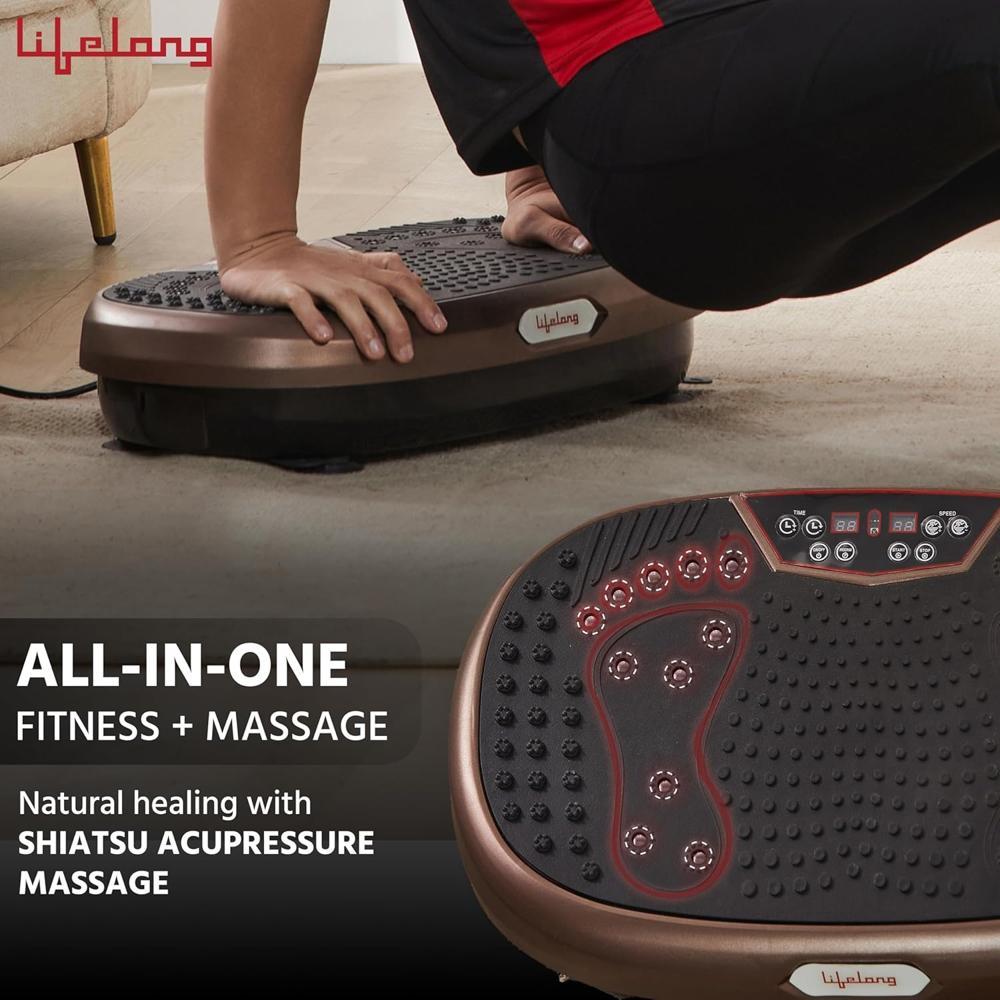 Lifelong Crazyfit Vibration Plate Massager Machine for Full Body, Muscle Toning, Pain Relief, LLM234