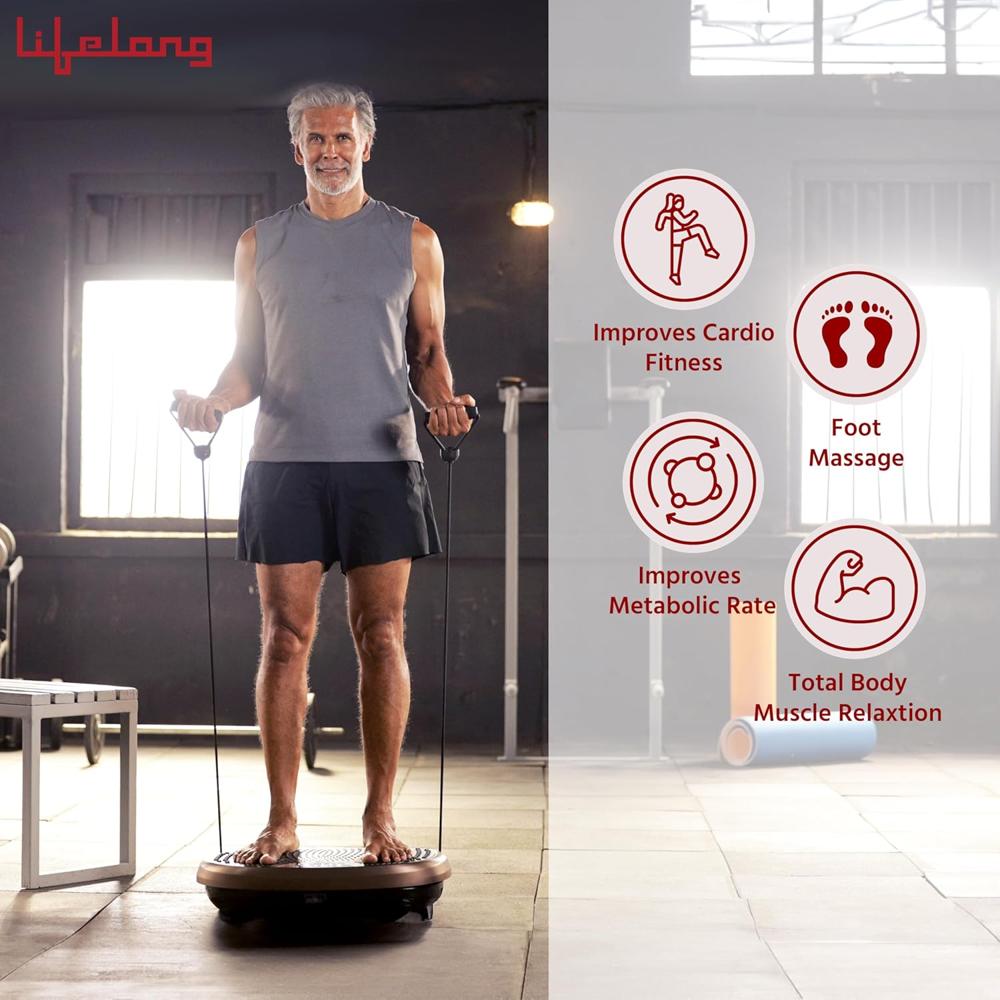 Lifelong Crazyfit Vibration Plate Massager Machine for Full Body, Muscle Toning, Pain Relief, LLM234