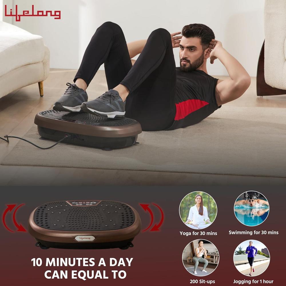 Lifelong Crazyfit Vibration Plate Massager Machine for Full Body, Muscle Toning, Pain Relief, LLM234