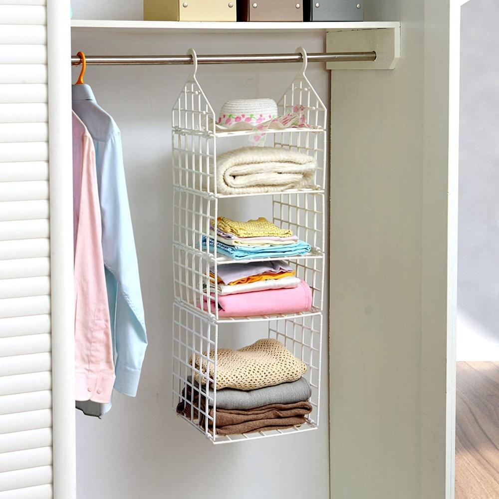 Multipurpose 5 Layer Folding Clothes Storage Racks - Color: Mix