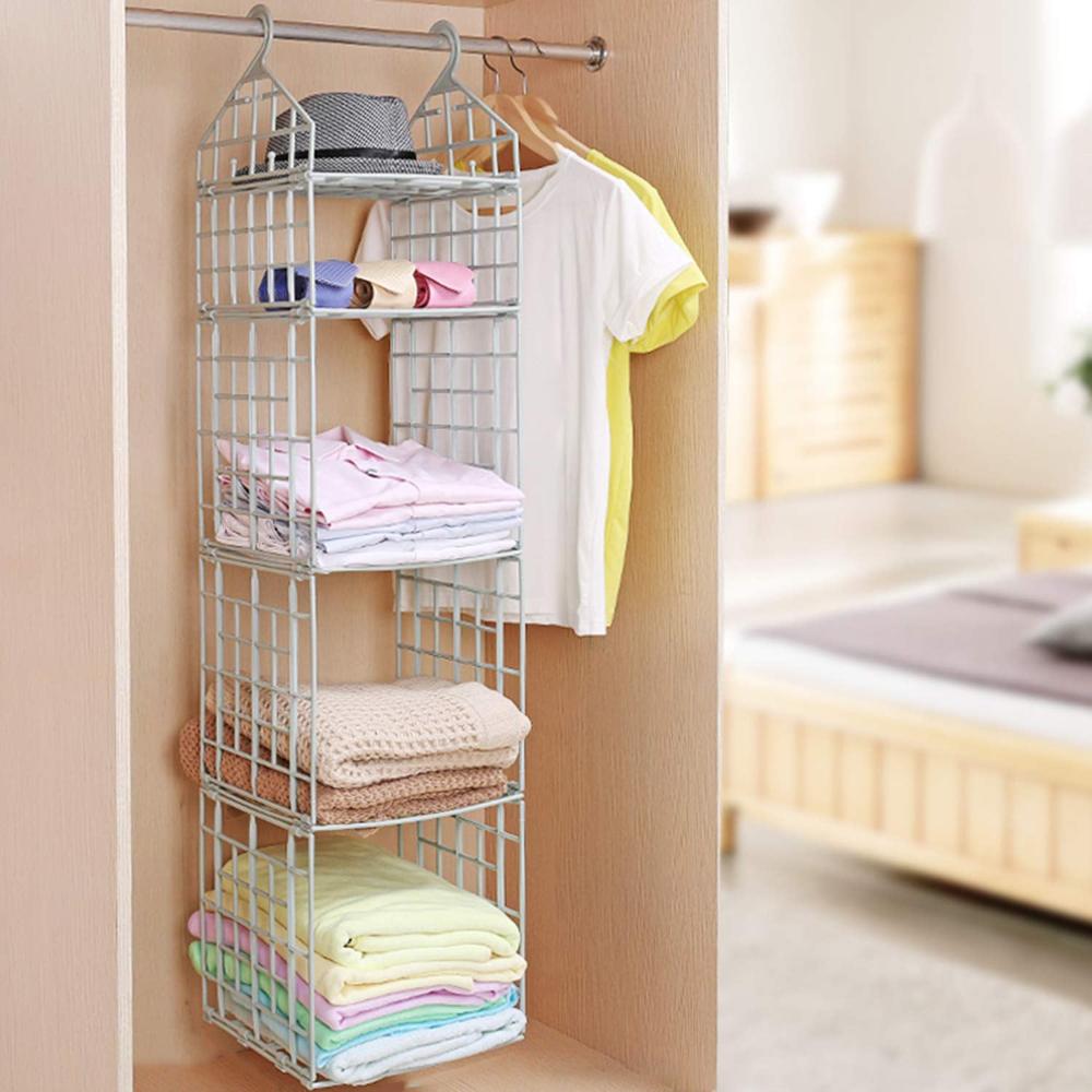 Multipurpose 5 Layer Folding Clothes Storage Racks - Color: Mix