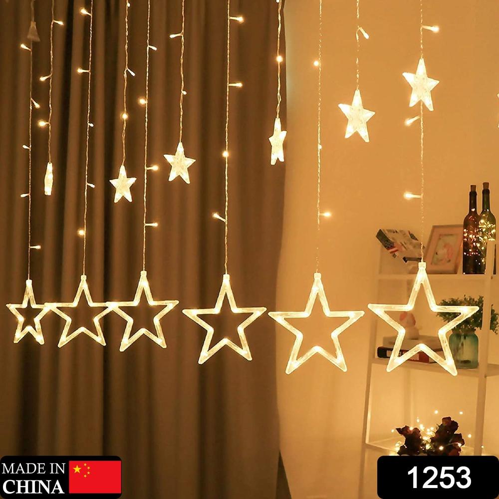 12 Stars Curtain String Lights, Window Curtain Lights - Color: Mix