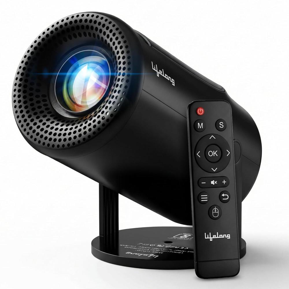 Lifelong Electronics Built-in Live Tv Smart Projector | With 90+ Channels (no Subscription Required - Color: Black