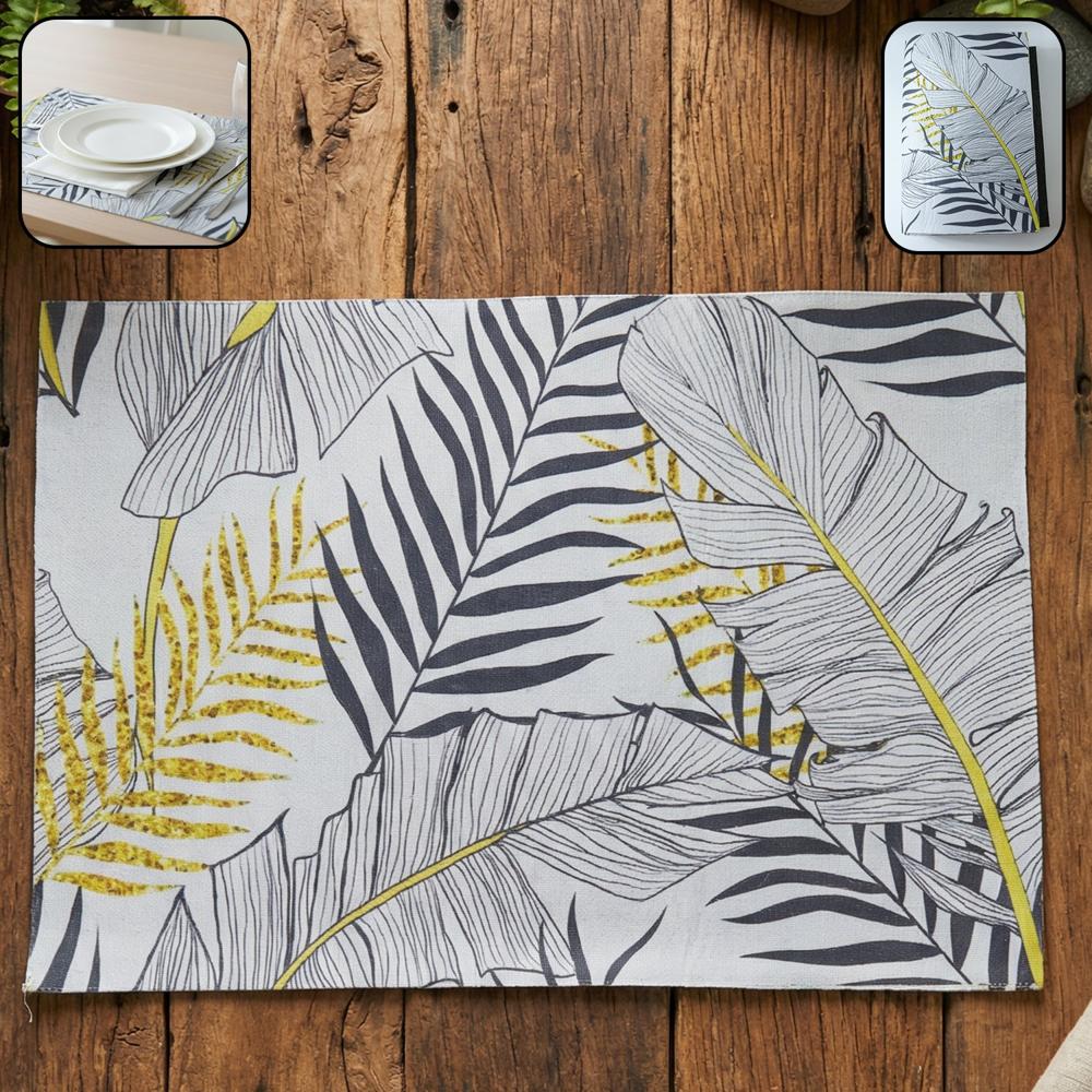 2 In 1 Reversible Dining Table Placemat (2 Pc / Small & Big) - Color: Mix
