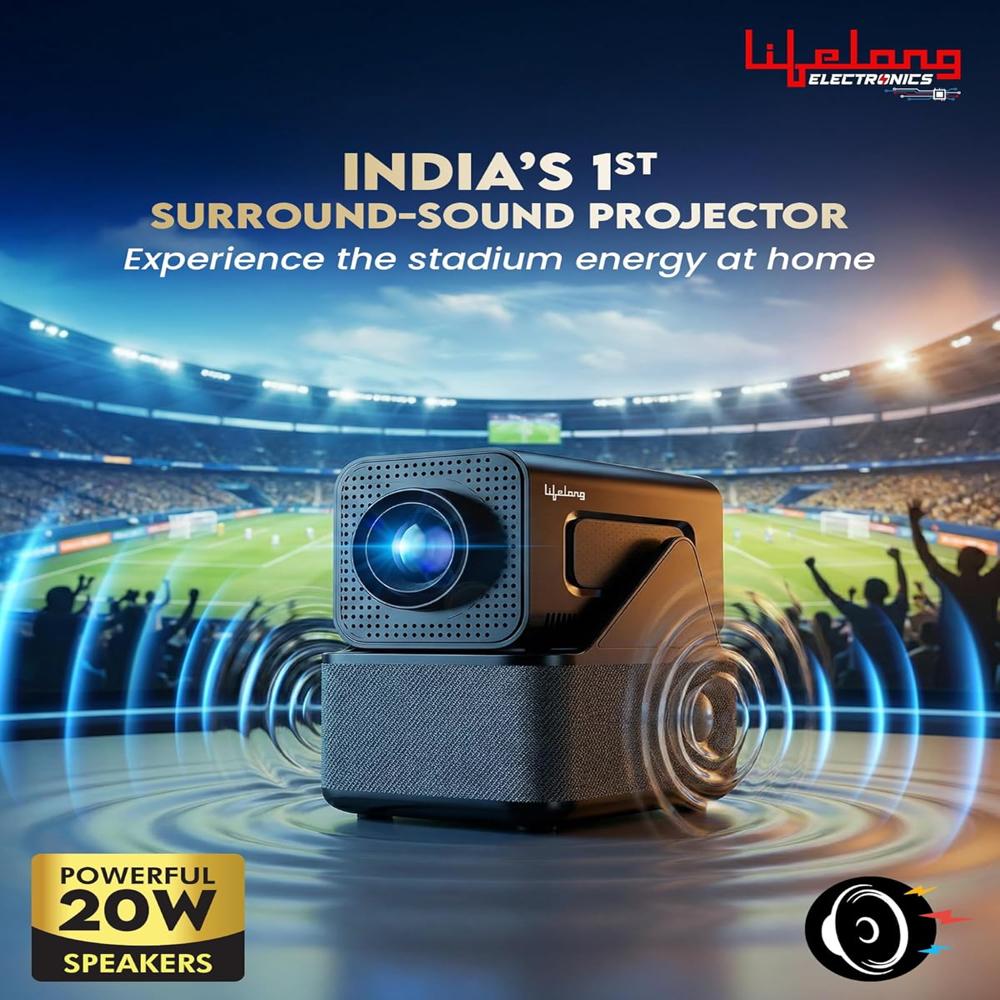 Lifelong Electronics ROAR Projector with 2 Mics | Booming 20W Speakers | Cricket Commentary