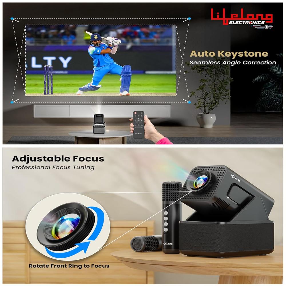 Lifelong Electronics ROAR Projector with 2 Mics | Booming 20W Speakers | Cricket Commentary