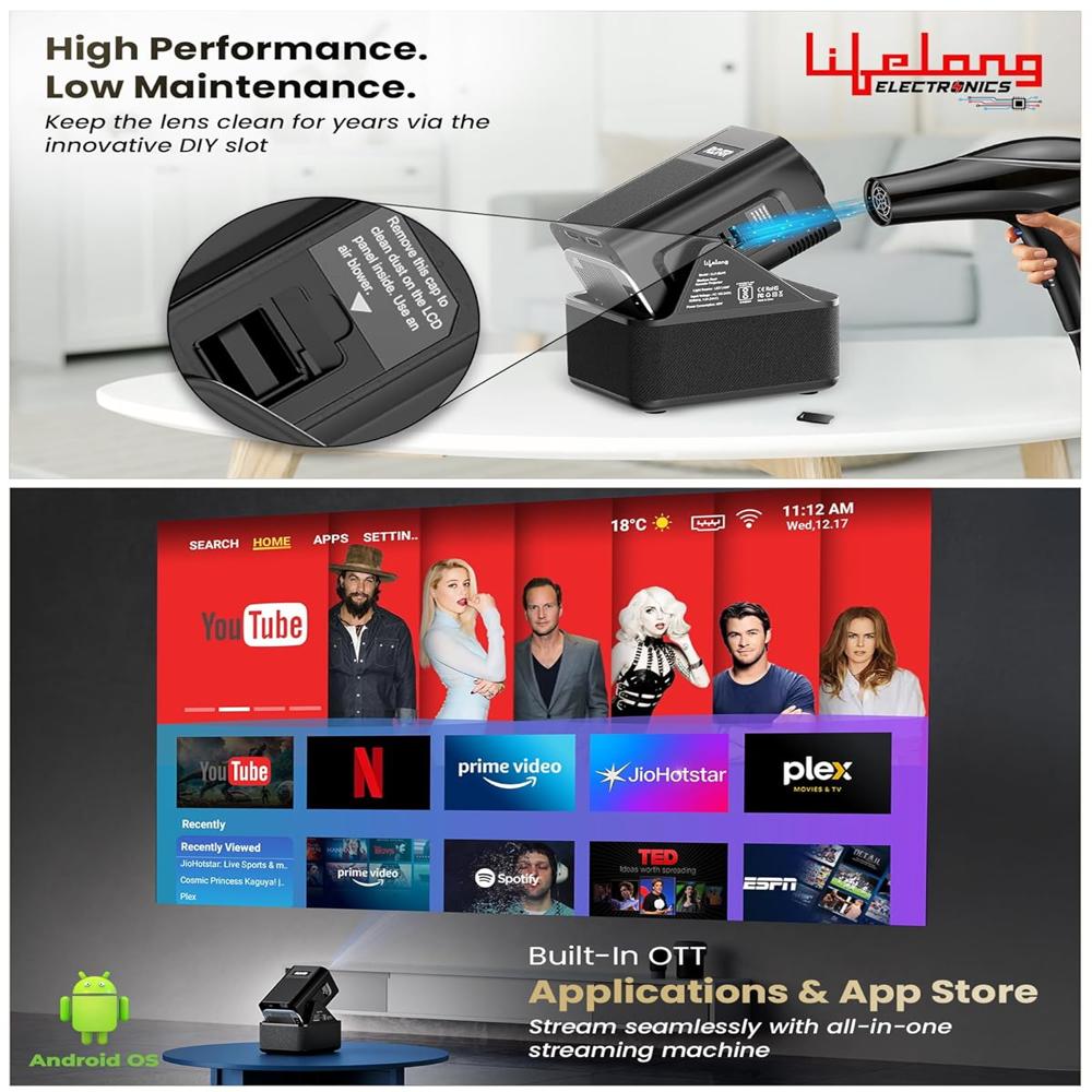 Lifelong Electronics ROAR Projector with 2 Mics | Booming 20W Speakers | Cricket Commentary