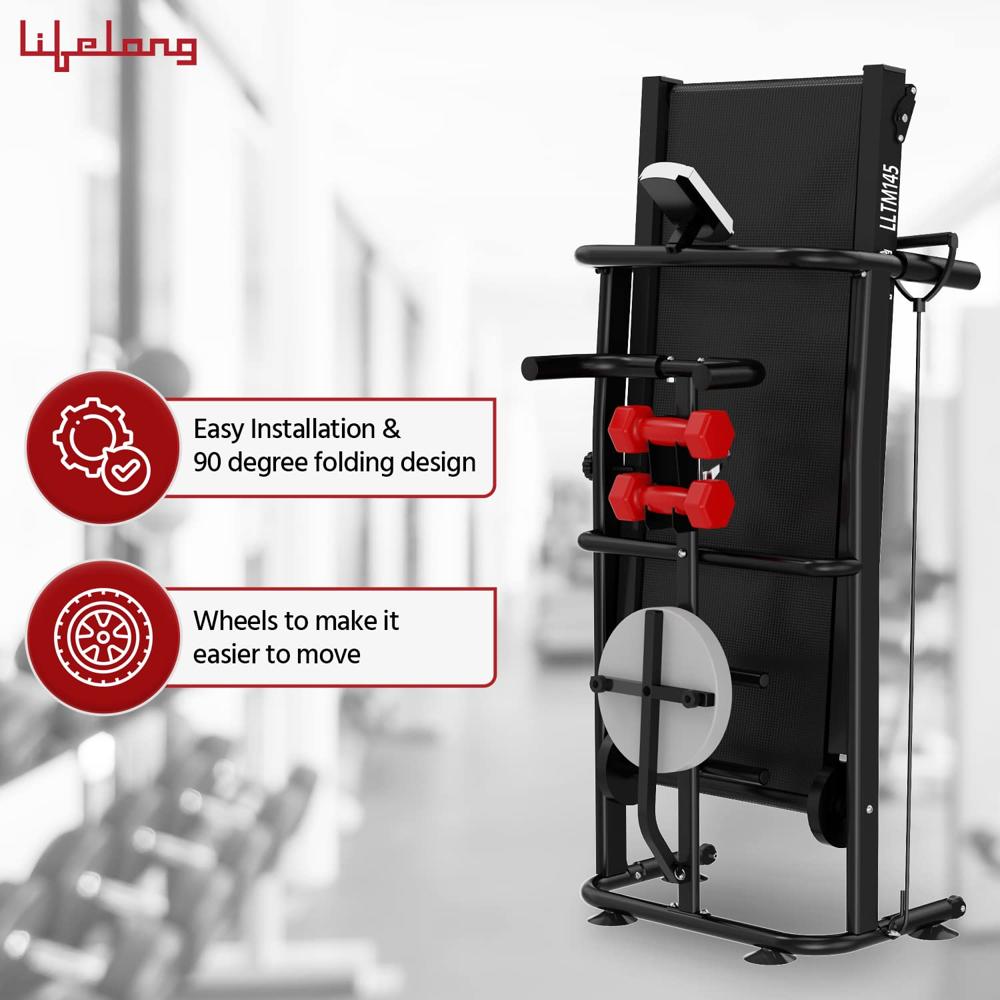 Lifelong LLTM145 Multifunction Manual Treadmill | Max User Weight 100 Kg