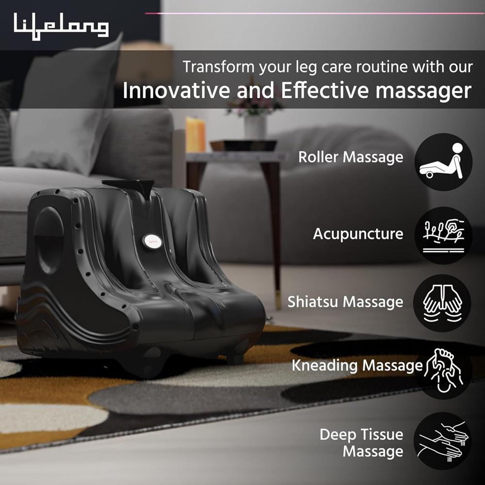 Lifelong LLM747 Foot Massager Machine for Pain Relief | Electric Foot Massager with Digital Display | Feet
